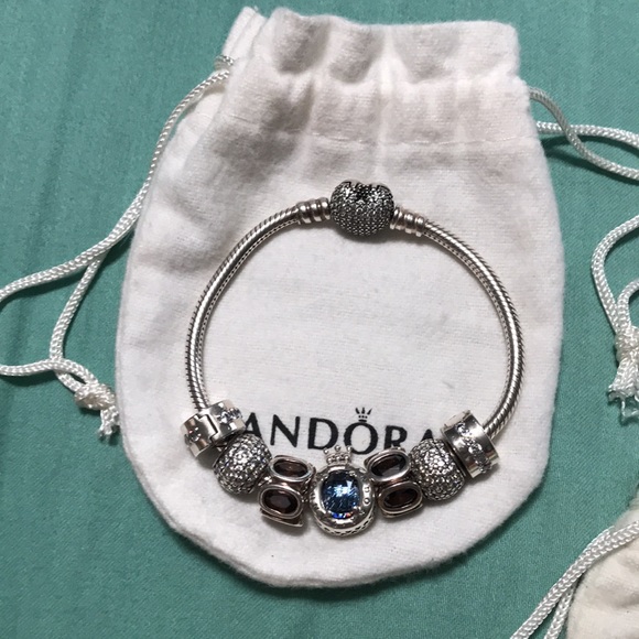 Auth sterling cz crystal Pandora bracelets